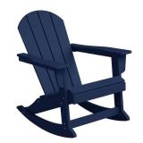 WESTIN OUTDOOR Laguna Fade Resistant Outdoor Patio HDPE Poly Plastic Adirondack Porch Rocking Chair in Navy Blue