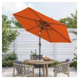 Sonkuki 7.5 ft. Patio Market Crank and Tilt Umbrellas, Table Umbrellas,UV-Resistant Canopy in Orange