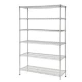 HDX 6-Tier Commercial Grade Heavy Duty Steel Wire Shelving Unit in Chrome (48 in. W x 72 in. H x 18 in. D)