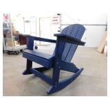 WESTIN OUTDOOR Laguna Fade Resistant Outdoor Patio HDPE Poly Plastic Adirondack Porch Rocking Chair in Navy Blue