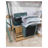 Harper & Bright Designs 93.7 in. Modular Square Arm Chenille with a Movable Ottoman, Storage Armrests and USB Ports Sectional Sofa in Green