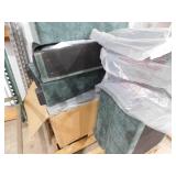 Harper & Bright Designs 93.7 in. Modular Square Arm Chenille with a Movable Ottoman, Storage Armrests and USB Ports Sectional Sofa in Green