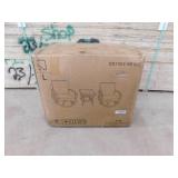 Uixe 3-Piece Metal Swivel Outdoor Rocking Chairs Patio Conversation Set with Beige Cushions