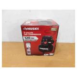 Husky 3 Gal. 120 PSI Portable Electric Oil-Free Light Duty Pancake Air Compressor with Fold Down Handle and 1-Quick Coupler