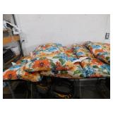 (6) Jordan Manufacturing 38 in. L x 21 in. W x 2 in. T Rectangular Outdoor Dining Chair Cushion in Wildflowers Multicolor