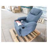 LACOO Big and Tall Smoke Gray Recliner Swivel and Rocking Chair