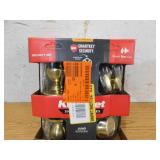 Kwikset Juno Polished Brass Exterior Entry Door Knob and Single Cylinder Deadbolt Combo Pack Featuring SmartKey Security