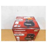 Husky 3 Gal. 120 PSI Portable Electric Oil-Free Light Duty Pancake Air Compressor with Fold Down Handle and 1-Quick Coupler