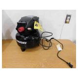Husky 3 Gal. 120 PSI Portable Electric Oil-Free Light Duty Pancake Air Compressor with Fold Down Handle and 1-Quick Coupler