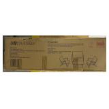 ^Four Seasons Courtyard Novara 4 Piece Steel Folding Outdoor Conversation Set with 2 Folding Chairs, 1 Loveseat, and 1 Table, Tan/Espresso Msrp $340.24