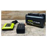 Ryobi 40V Volt Lithium-ion 6.0 Ah High Capacity Battery OP40602VNM with Charger