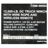 Ultra-Tow XTP 12 Volt Off-Road Vehicle Winch, 12,000-Lb. Capacity, 12 Volt DC, 390 Max. Amps #4995834 see description