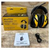 Klutch Hearing Protection Earmuffs with 25dB NRR, Wireless Connectivity and AM/FM #5857644 Msrp $69.99 see description