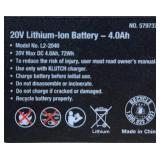 Klutch KLiQ 20V, 4.0Ah Lithium-Ion Battery Pack/ Charger lot of 3 Msrp $134.97 details in description