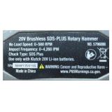 Klutch SDS-Plus Rotary Hammer, KLiQ 20V, Cordless, Brushless, Bare Tool #5796888 Msrp $79.99