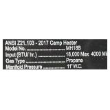 *Mr. Heater Big Buddy Pro 18,000 BTU Radiant Heater, 450 ft  Capacity, Model# MH18B #5347409 Msrp $149.99 see description