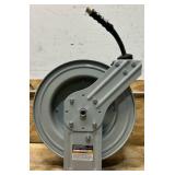 Klutch Auto-Rewind Air Hose Reel with 1/2in. x 50ft. Rubber Hose, 300 PSI #73429 Msrp $149.99 see description