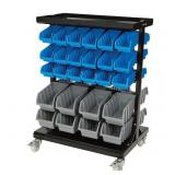 *Strongway Double-Sided 52-Bin Rolling Bulk Storage Rack, 27-1/4in.L x 19-3/4in.W x 37-1/2in.H #4973758 Msrp $174.99