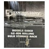 *Strongway Double-Sided 52-Bin Rolling Bulk Storage Rack, 27-1/4in.L x 19-3/4in.W x 37-1/2in.H #4973758 Msrp $174.99