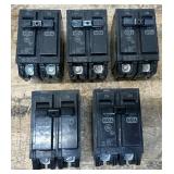 GE Circuit Breaker 2 Pole Unit 60A lot of 5