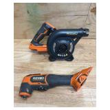 RIDGID 18V Multi-Tool and 18V Blower Non-working (lot of 2)