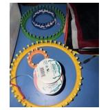 looms, ribbon, fabric, and yarn