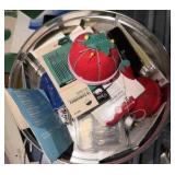 Needles thread, thimbles, elastic and sewing supplies