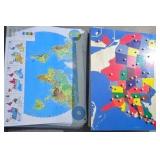 Large box of wooden and laminated maps