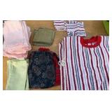 bibs for toddlers play napkins, and drawstring bags