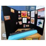 trifold folding display boards with extra easel case and laminated signs