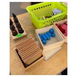 magnets blocks shapes, and flashcards