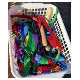 lot of musical, fruit and watering cans