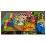 Beach party blowups decorations, pool toys