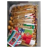 World map, and flags