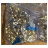 paints brushes, bells, heart doilies stencils