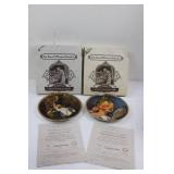 Edwin M. Knowles Craftsmanship Norman Rockwell Plates Pair - Dreaming in the Attic & Making Believe