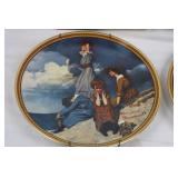 Knowles Craftsmanship Norman Rockwell Plates - Waiting on the Shore & Working in the Kitchen (Lot of 2)