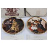 Knowles Norman Rockwell Rediscovered Women Plates - Confiding in the Den & Gossiping in the Alcove (Lot of 2)