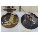 Norman Rockwell Plates - The Music Maker & Pondering on the Porch - Edwin M. Knowles China Co.
