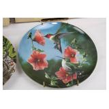 Edwin M Knowles Craftsmanship Plates - Cedar Waxwing & Hummingbird by Kevin Daniel