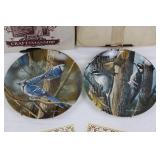 Kevin Daniel Birds of Your Garden Plates - Blue Jay & Downy Woodpecker (Knowles China)