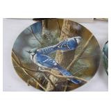 Kevin Daniel Birds of Your Garden Plates - Blue Jay & Downy Woodpecker (Knowles China)