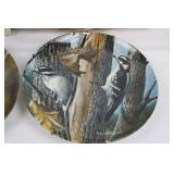 Kevin Daniel Birds of Your Garden Plates - Blue Jay & Downy Woodpecker (Knowles China)