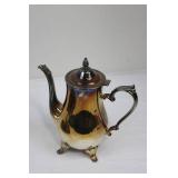 International Silver Co. Silver Plate Tea Set on Beaded Tray with 4 Salt & Pepper Shakers (Tested as .800 Sterling Silver)