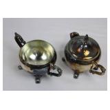 International Silver Co. Silver Plate Tea Set on Beaded Tray with 4 Salt & Pepper Shakers (Tested as .800 Sterling Silver)