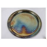 International Silver Co. Silver Plate Tea Set on Beaded Tray with 4 Salt & Pepper Shakers (Tested as .800 Sterling Silver)