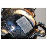 International Silver Co. Silver Plate Tea Set on Beaded Tray with 4 Salt & Pepper Shakers (Tested as .800 Sterling Silver)