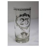Glass Tumblers - 25th Anniversary Pattern (Lot of 7)