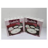 Traditions Moss Rose 5 Pc Place Set (Lot of 2) - Fine Porcelain China