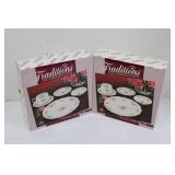 Traditions Moss Rose Pattern 5 Pc Place Sets (Lot of 2)